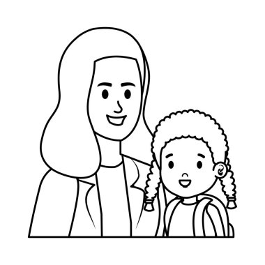 Küçük kızı olan genç bir anne.