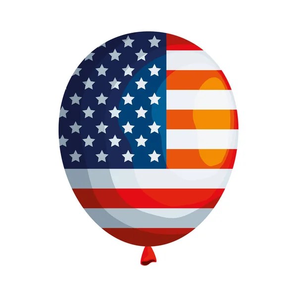 Balon helu z flagą Stanów Zjednoczonych Ameryki — Wektor stockowy