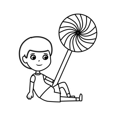 tatlı lolipop şeker ile küçük çocuk