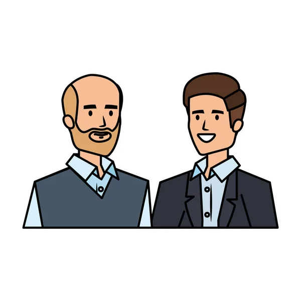 stock vector couple of businessmen avatars characters