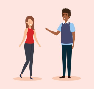 rahat giysiler ile güzel adam ve kadın