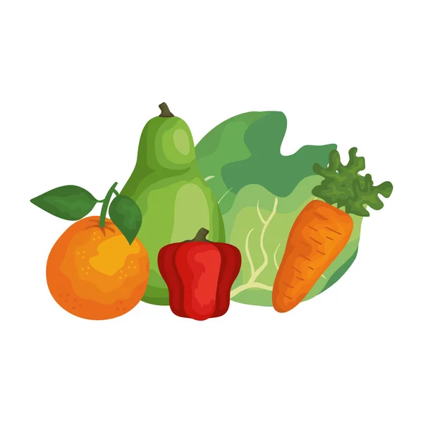 Frutas y hortalizas frescas — Archivo Imágenes Vectoriales