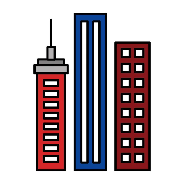 Buildings cityscape isolated icon — Stock Vector