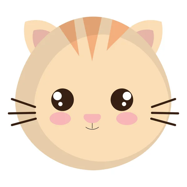 Cute and little cat head character — Stock Vector