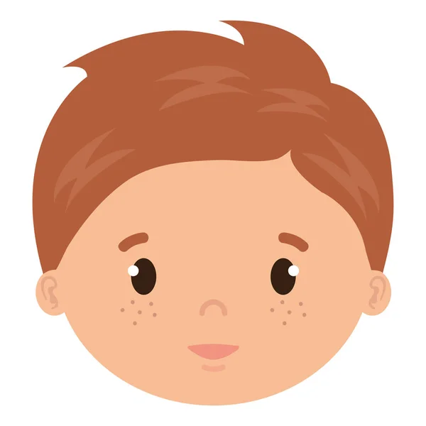 Μικρό αγόρι κεφάλι του παιδιού χαρακτήρα — Διανυσματικό Αρχείο