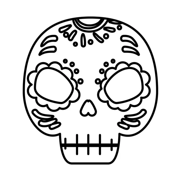 Masque de mort icône mexicaine — Image vectorielle