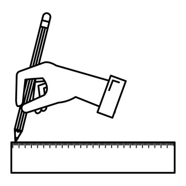 geometrik kural okul ile el çizimi