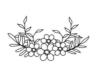 Güzel çiçekler ve yapraklar.