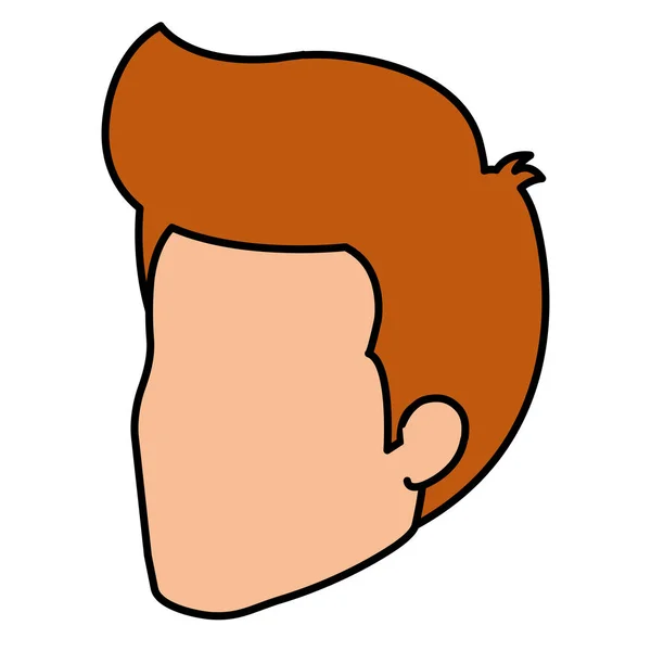 Joven cabeza avatar carácter — Vector de stock