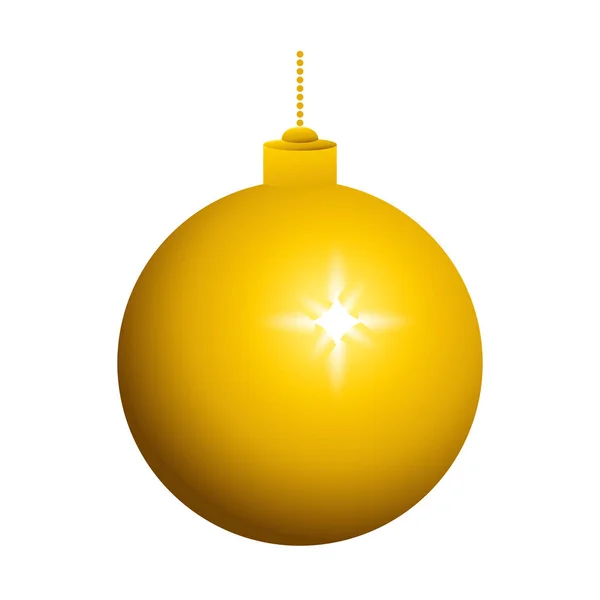 Bola de Natal pendurado ícone isolado — Vetor de Stock