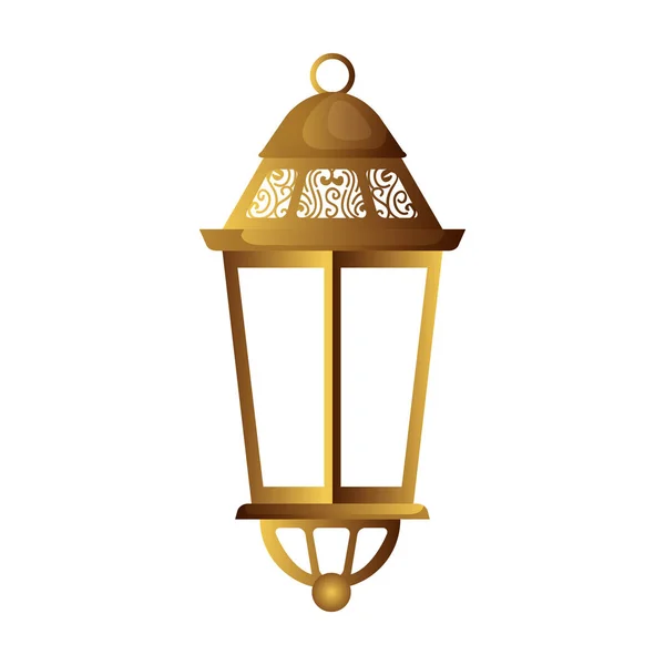 Ramadam karem visící zlatá lampa — Stockový vektor