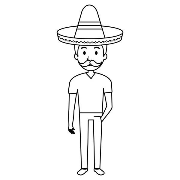 Carácter avatar mariachi mexicano — Archivo Imágenes Vectoriales