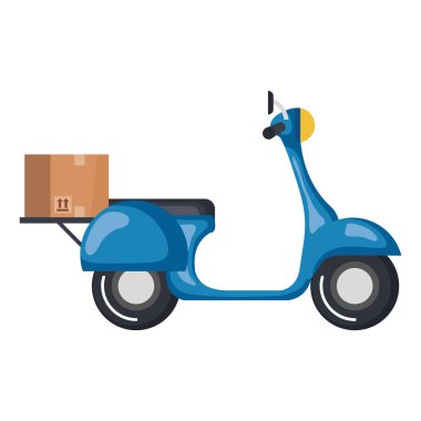 karton kutu ile scooter bisiklet