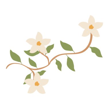 çiçek ve yapraklar dekoratif simge