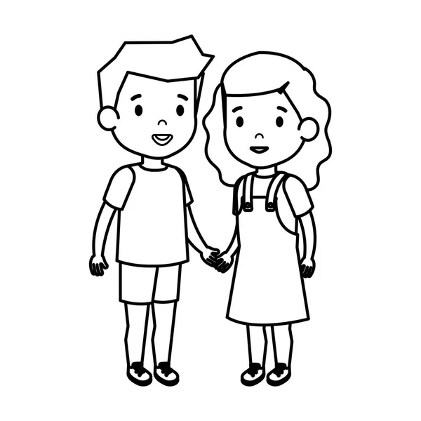 Mignon petits enfants couple — Image vectorielle