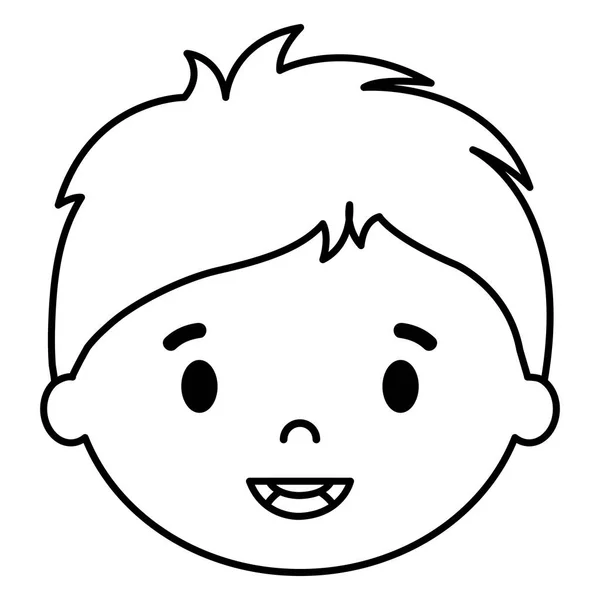Маленький хлопчик син голова персонажа — стоковий вектор