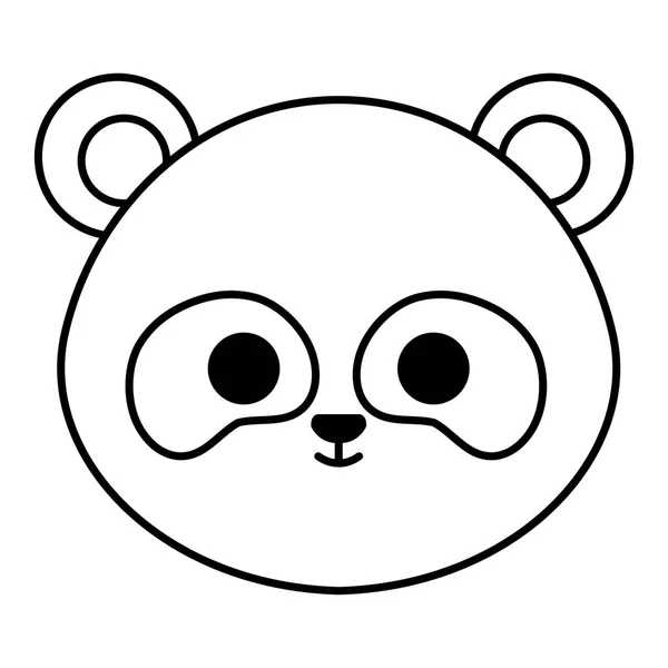 可爱的熊猫熊头字符 — 图库矢量图片