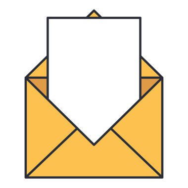 Zarf posta izole simgesi