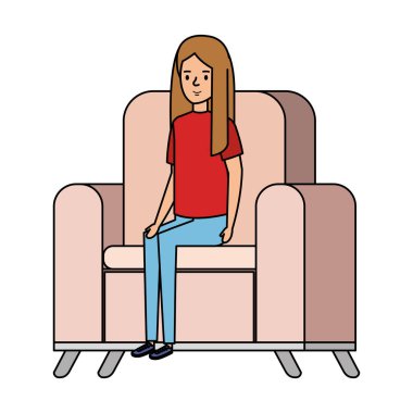 kanepe karakter oturan küçük kız