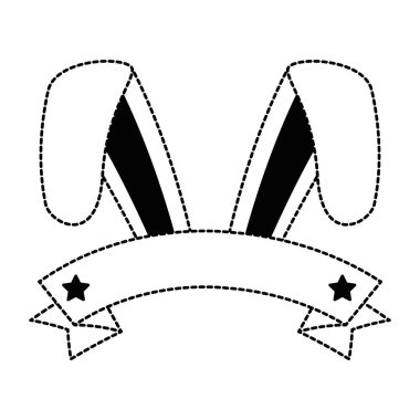 Şerit Paskalya kutlama ile tavşan kulakları