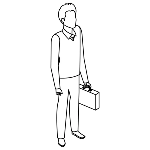 Uomo d'affari con personaggio avatar portafoglio — Vettoriale Stock