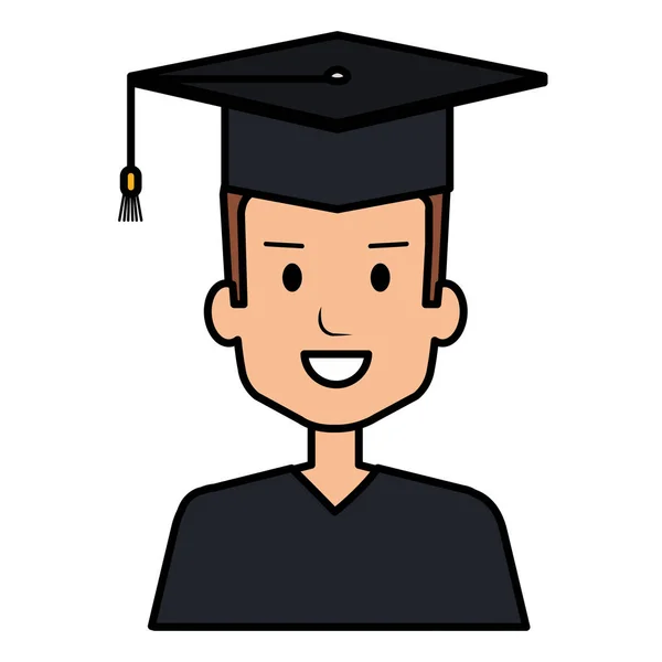 Student absolvoval avatar postava — Stockový vektor