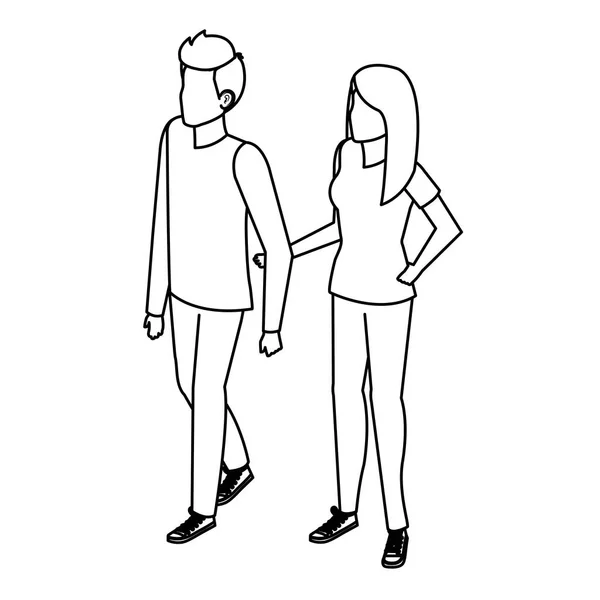 Icônes de personnages avatar couple — Image vectorielle