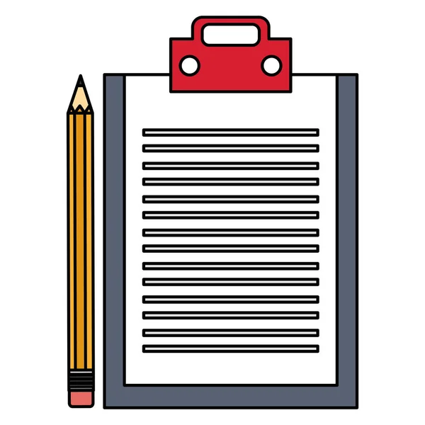 Clipboard checklist with pencil — Stock Vector