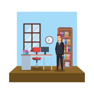 ofiste zarif işadamı