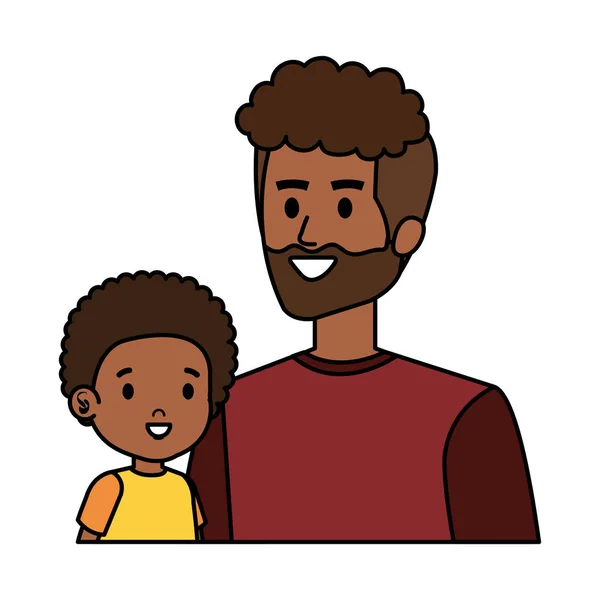 Junger afrikanischer Vater mit Sohn-Charakteren — Stockvektor