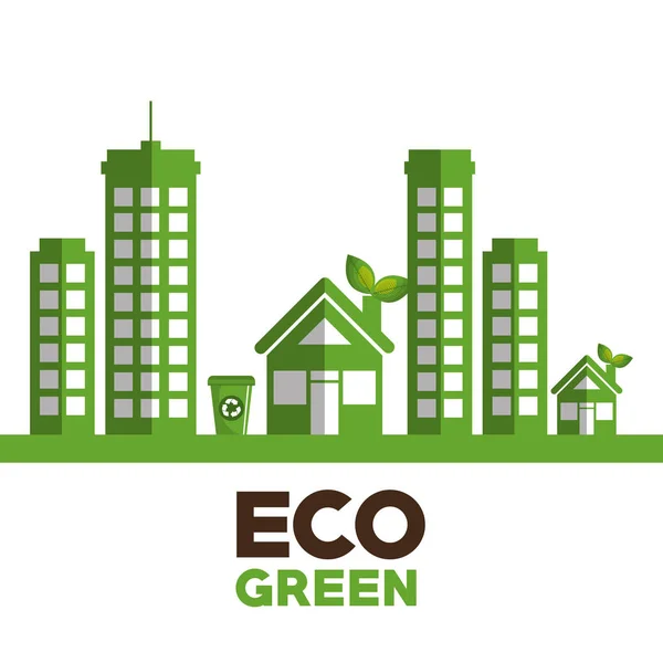 Eco cartaz ambiental verde — Vetor de Stock