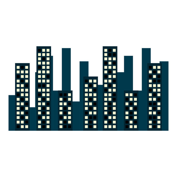 buildings cityscape isolated icon