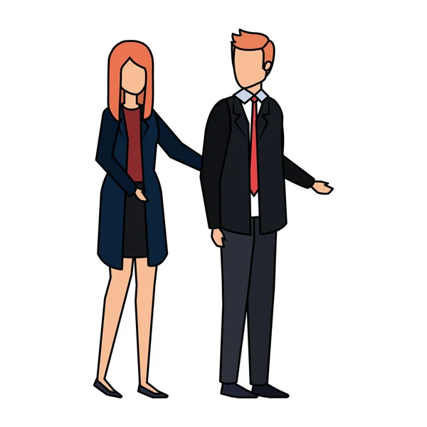 Business couple avatars characters — Stock Vector