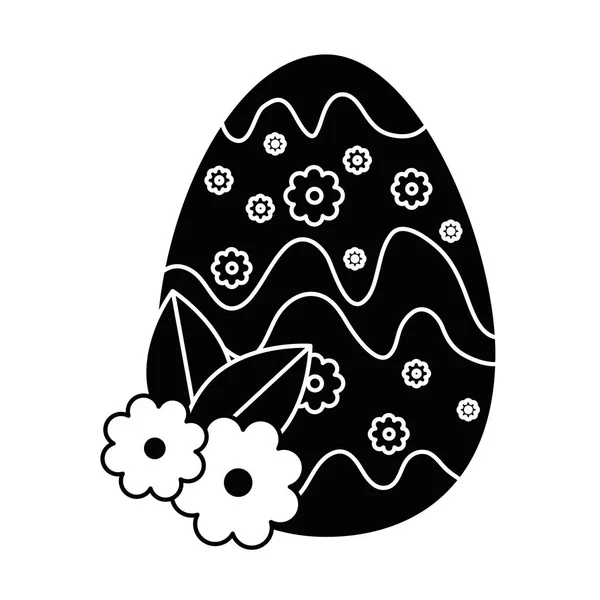 彩绘复活节彩蛋与花卉装饰 — 图库矢量图片