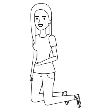 güzel kadın diz çökme avatar karakteri