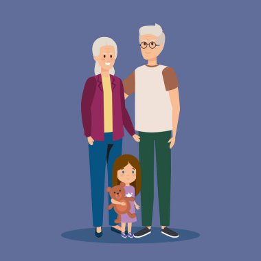 grandaughter ve oyuncak ile birlikte mutlu granparents