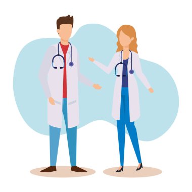 profesyonel erkek ve kadın doktor tıp hizmeti