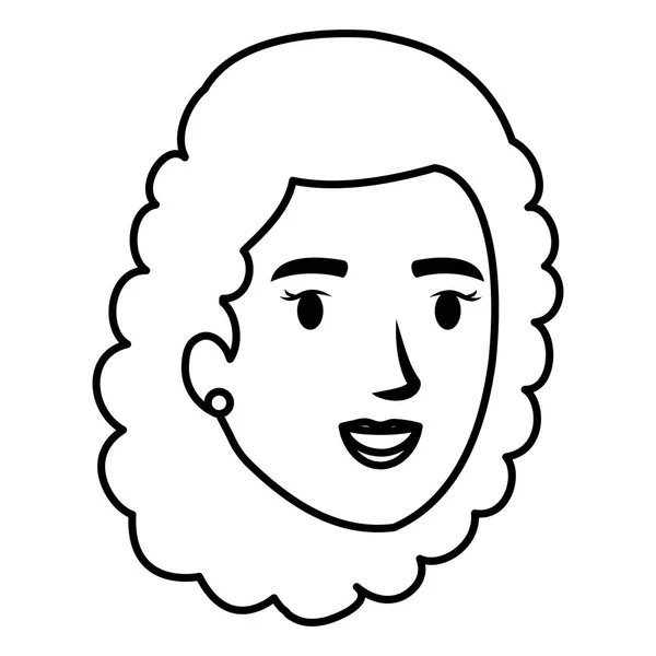 Femeie frumoasă cap avatar caracter — Vector de stoc