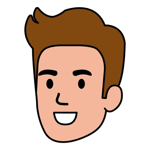 Fiatal férfi feje avatar karakter — Stock Vector