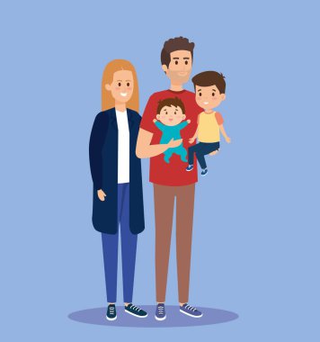 onların sevimli oğulları ile mutlu kadın ve adam