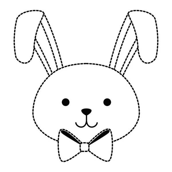 Sevimli tavşan kafa Paskalya kutlama — Stok Vektör