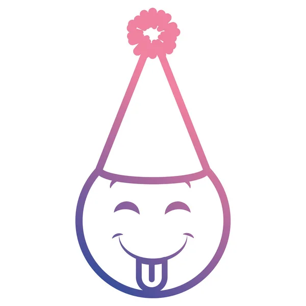 Emoji face with party hat — Stock Vector
