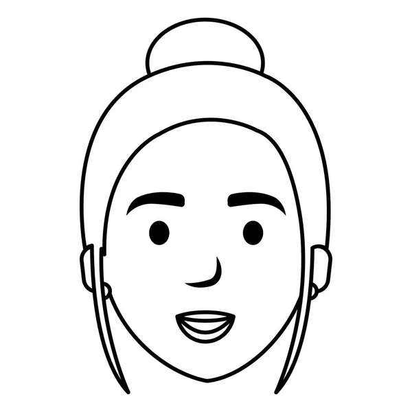 Krásná žena hlavu avatar postava — Stockový vektor