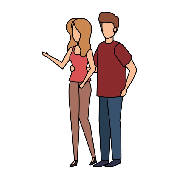 Icônes de personnages avatar couple — Image vectorielle