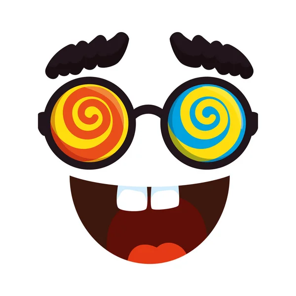 Crazy face emoticon icon — Stock Vector