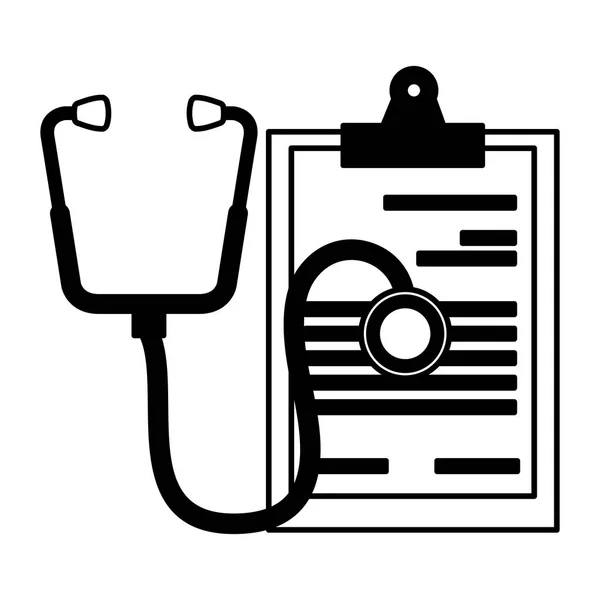 医療のクリップボードと聴診器 — ストックベクタ
