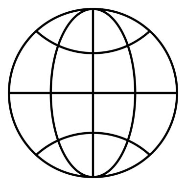 Küre gezegen izole simgesi