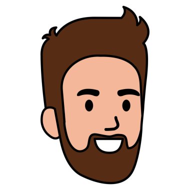 Genç adam kafa sakal avatar karakter ile
