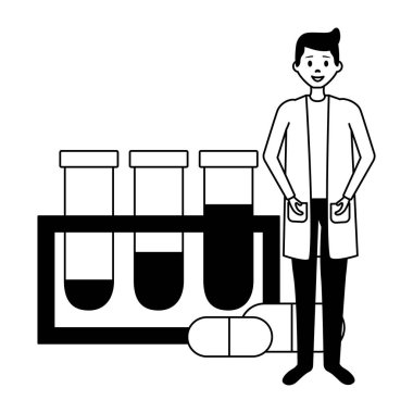 doktor tıbbi şişeler laboratuvarı