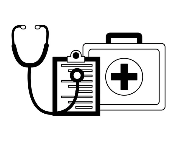 Medical suitcase stethoscope — Stock Vector